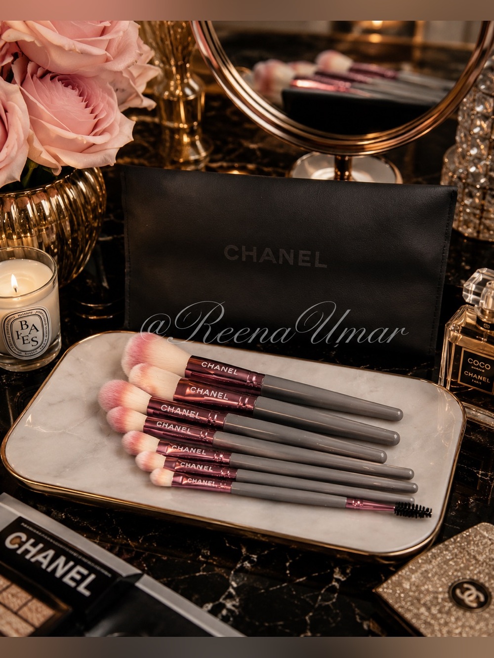 Makeup Brush Set – 7 Pieces with Pouch | New